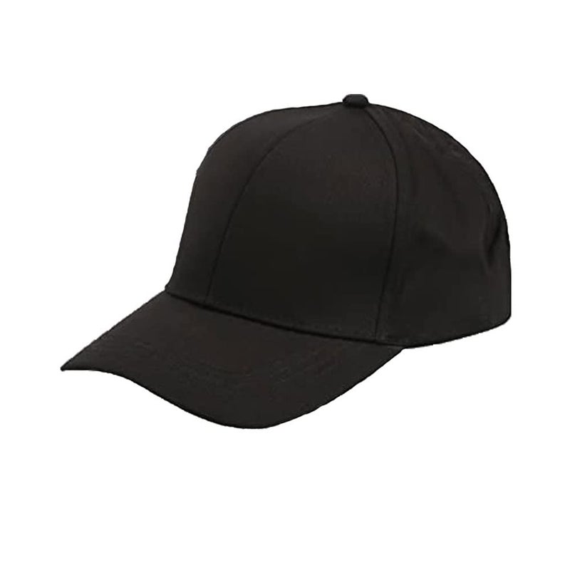 Bocianelli Criss Cross Hat Washed Distressed Baseball Cap Ponytail Hat High Messy Bun Ponycap for Women Plain-Black - Image 1